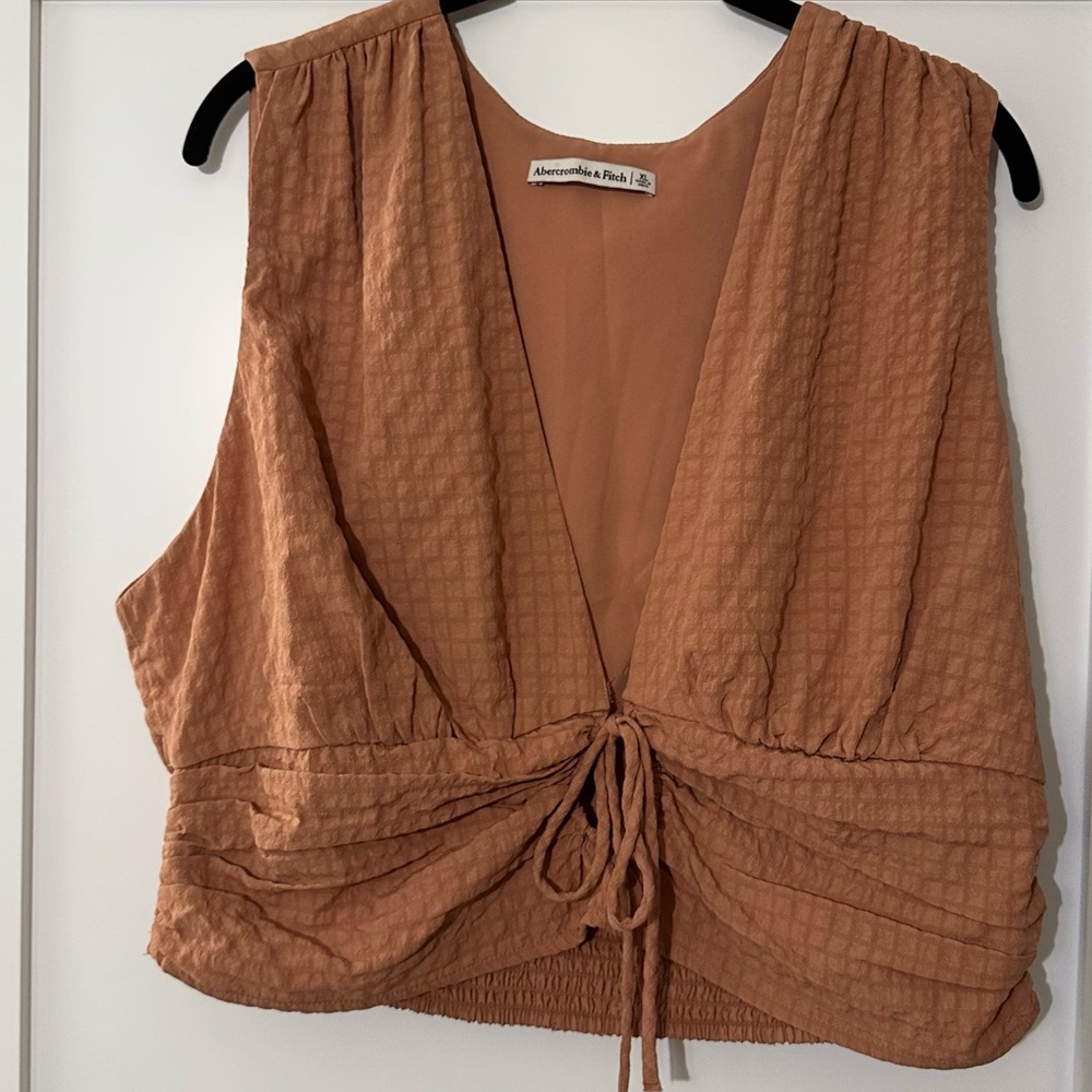 Abercrombie & Fitch Tan Deep V Crop Top